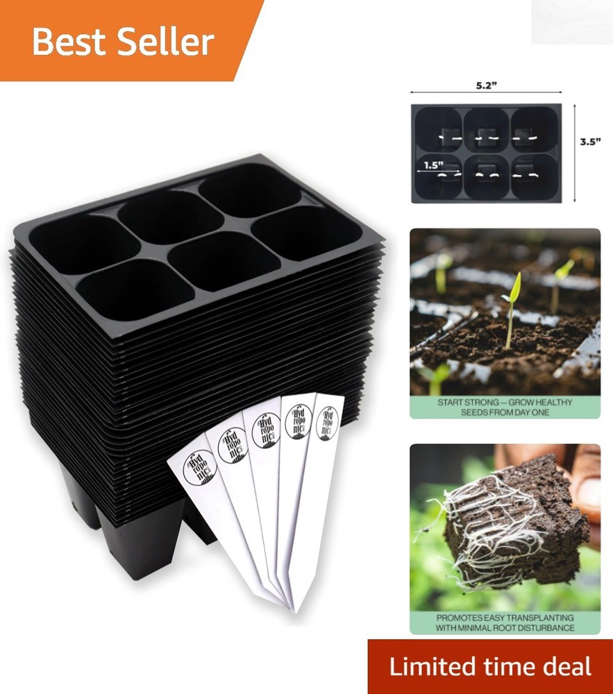 216-Cell Seed Starter Trays with Plant Stakes - Durable & Efficient Drainage
