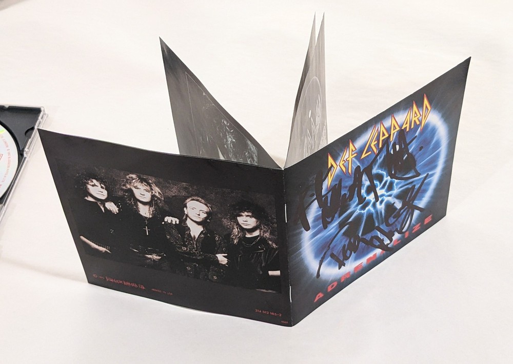 DEF LEPPARD signed ADRENALIZE compact disc CD Joe Elliott +4 Autograph coa