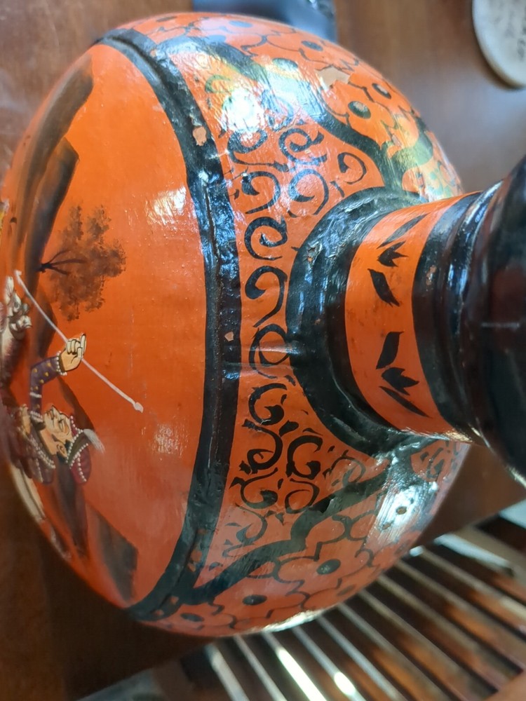 Vintage Hand-painted Hand Hammered Vase Jug