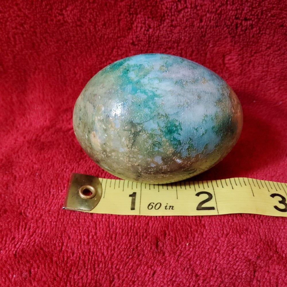 Vintage Green Blue Granite Marble Stone Egg
