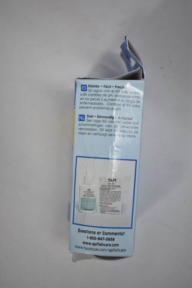 API KH Test Kit Carbonate Hardness Stabilized Aquarium pH Fresh/Salt Water