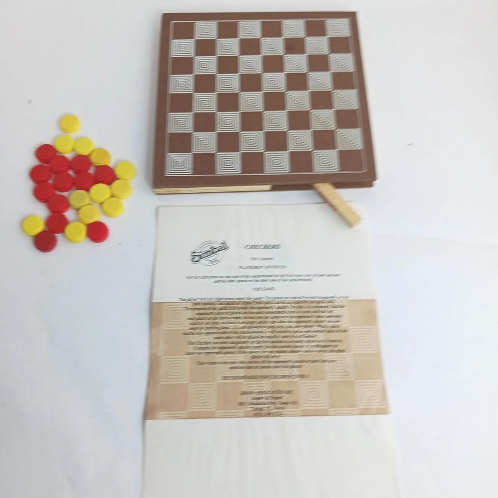 Checkera and Mill Portable Board Game. Pieces store inside board.