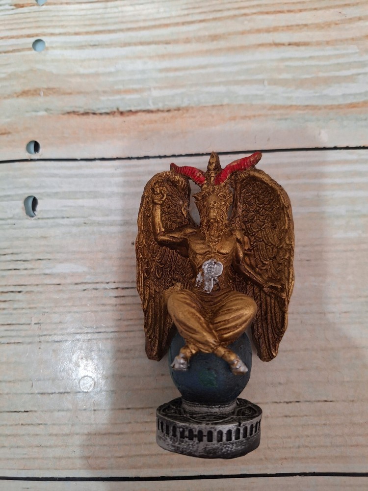Templar Sabbatic Goat Baphomet Satan Gold / Size 4.5" X 2.5" / Devil / Evil