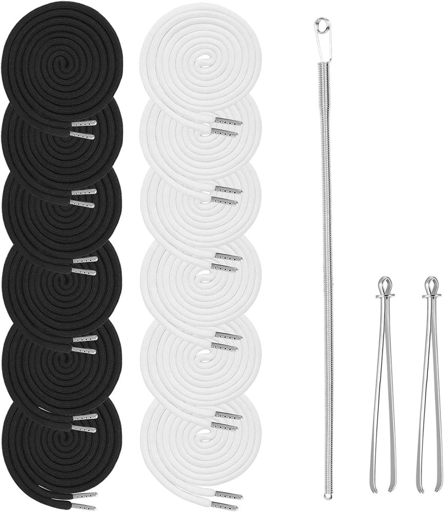 15-Piece Drawstring Set – 12 Replacement Drawstrings for Pants, Jackets & Hoo...