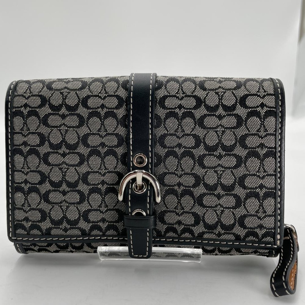 Authentic Coach Canvas Wallet, Black Signature, Soho