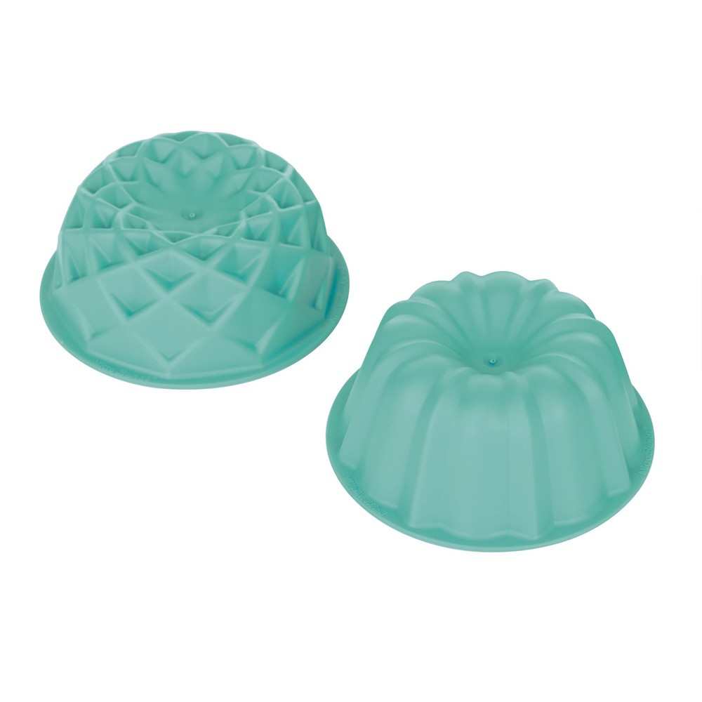 Micro Bundt Pans Microwave Safe Plastic Blue 2 Pans