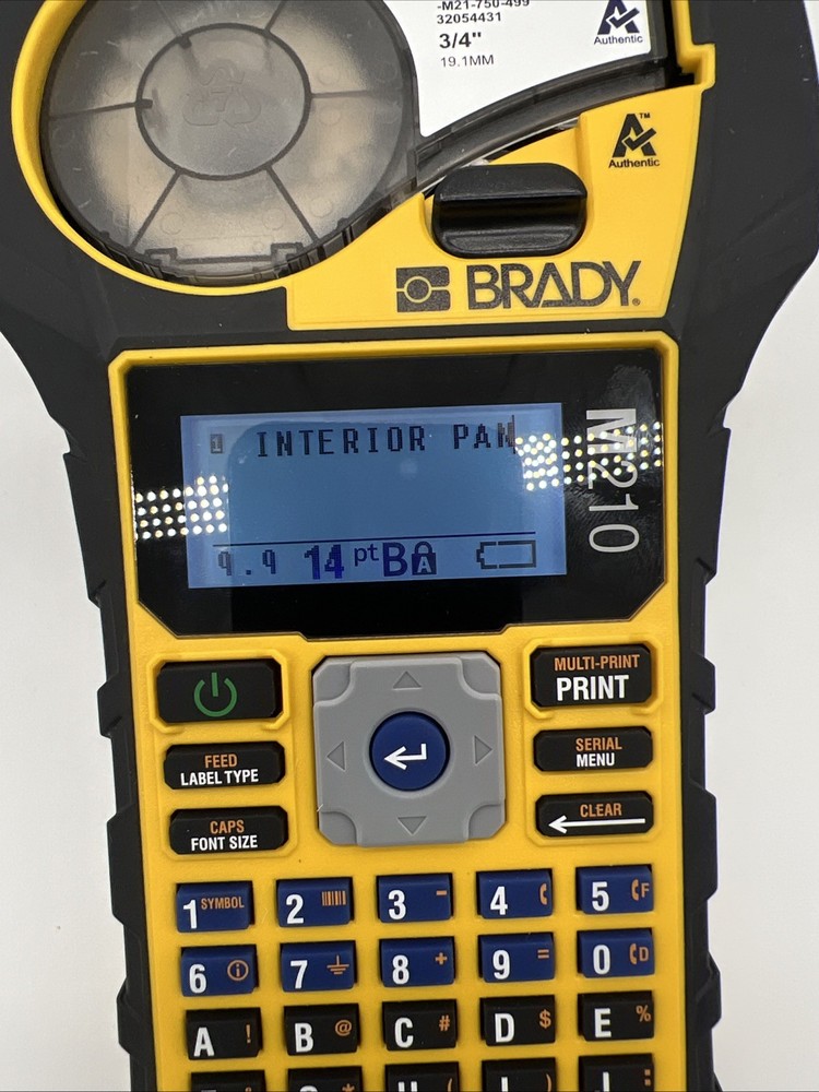 Brady M210 Handheld Label Maker Printer Wall Charger Missing Great Condition