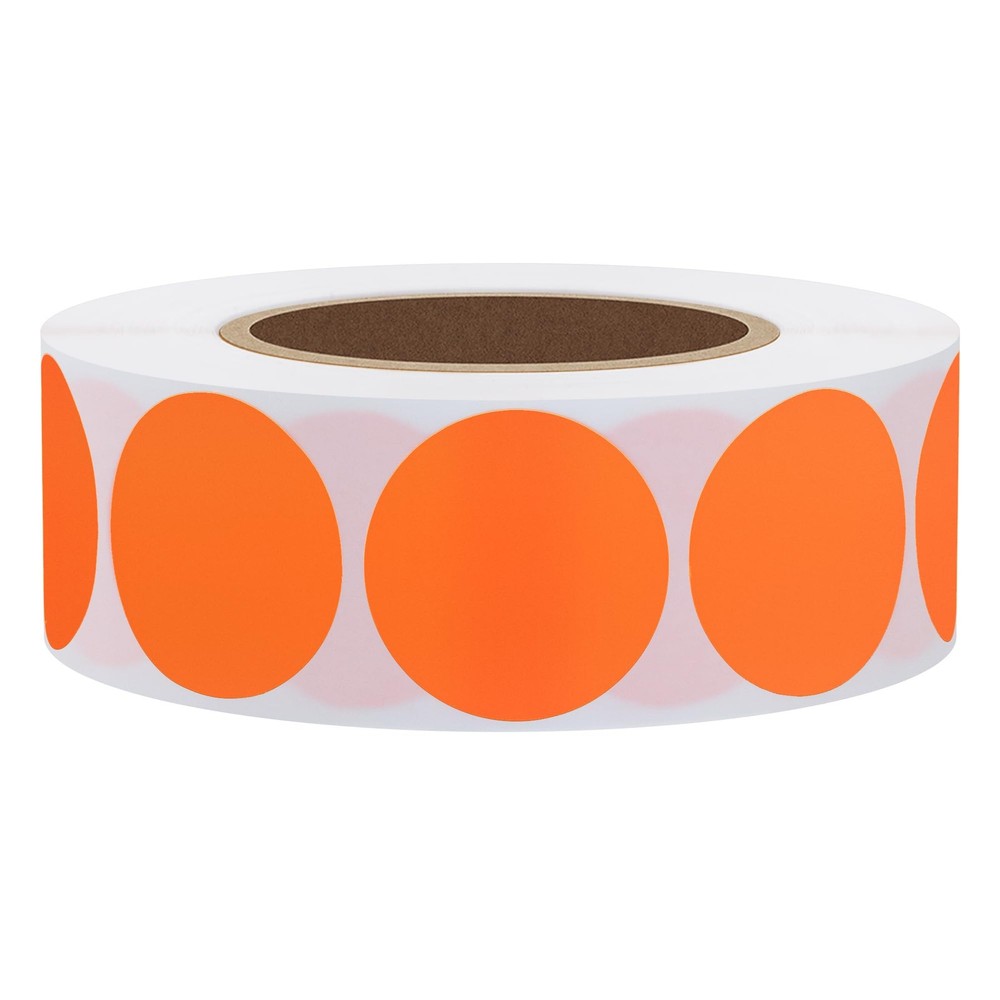 1000 Shooting Target Pasters 1in Fluorescent Green Adhesive Dots Roll