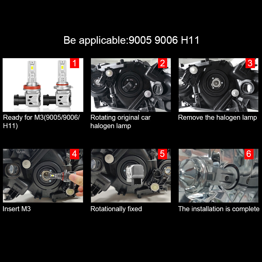 LED For Cadillac SRX 2010-2016 Headlight Kit H11 6000K White Bulbs Low Beam