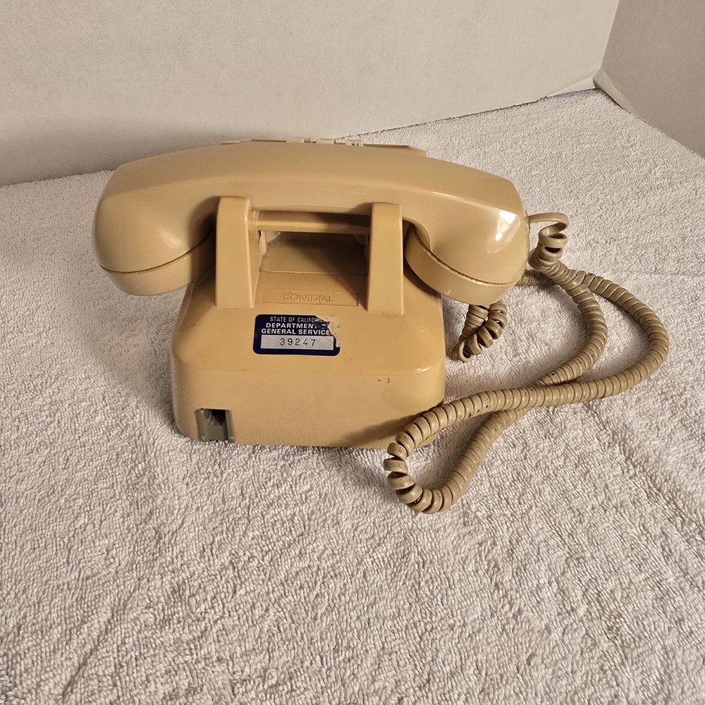 COMDIAL Basic Push Button Corded Desk/Tabletop Telephone/Phone Tan; Made in USA