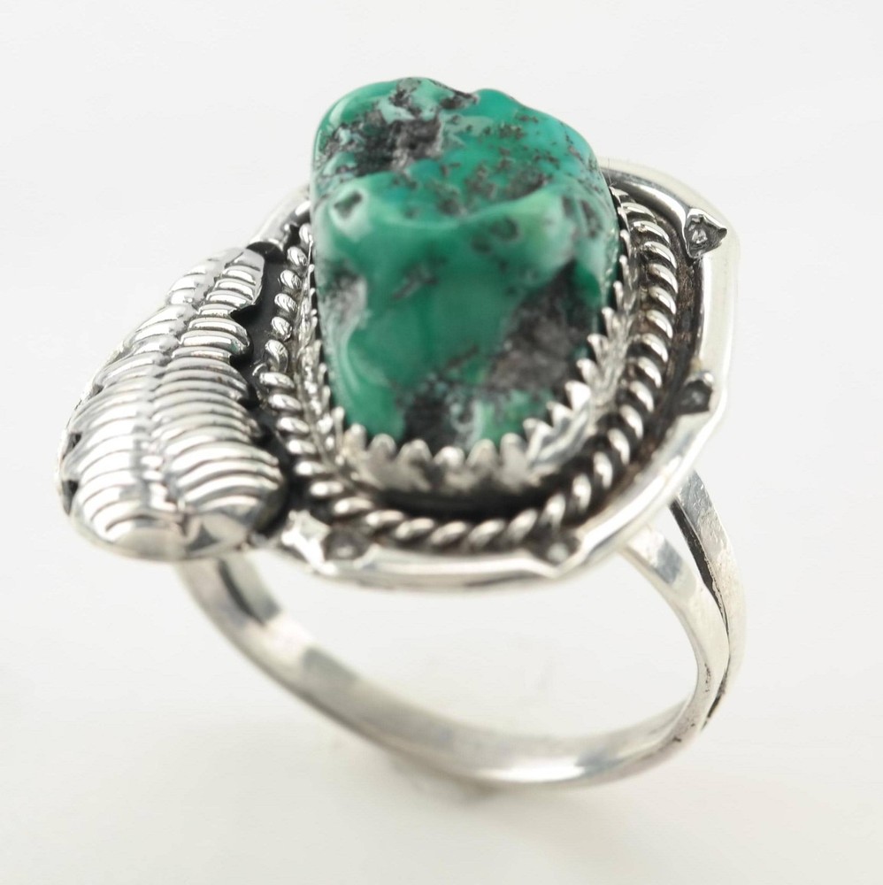 Native American Turquoise Sterling Silver Ring Size 9