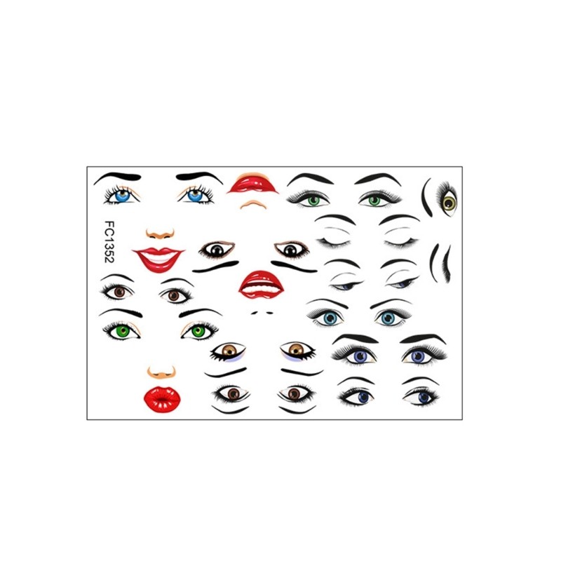 2 Sheets Decorative Sticker Facials Sticker Face Expression Sticker for Books