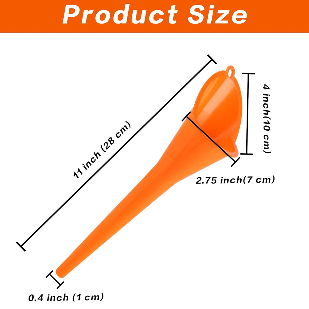 4 Pcs Plastic Long Neck Oil Funnel for Change, Multi-Function Long for Transmiss
