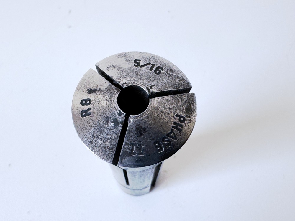 PHASE II 5/16" R8 Round Collet Internal Threads .3125"