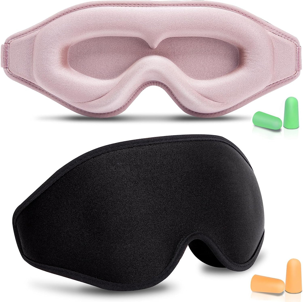 2 Pack 3D Sleep Mask Eye Mask for False Eyelash Extensions for Men & Women, E...