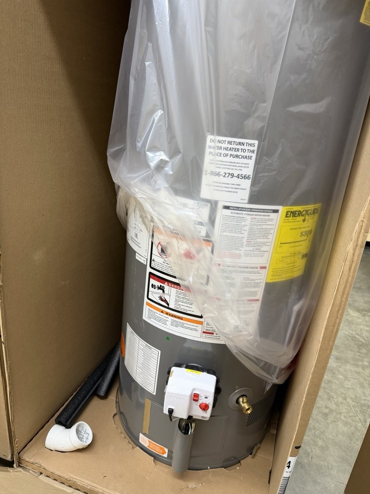 Rheem Natural Gas Vent Tall Water Heater 50 Gal 42,000 BTU XG50T06PV42U0