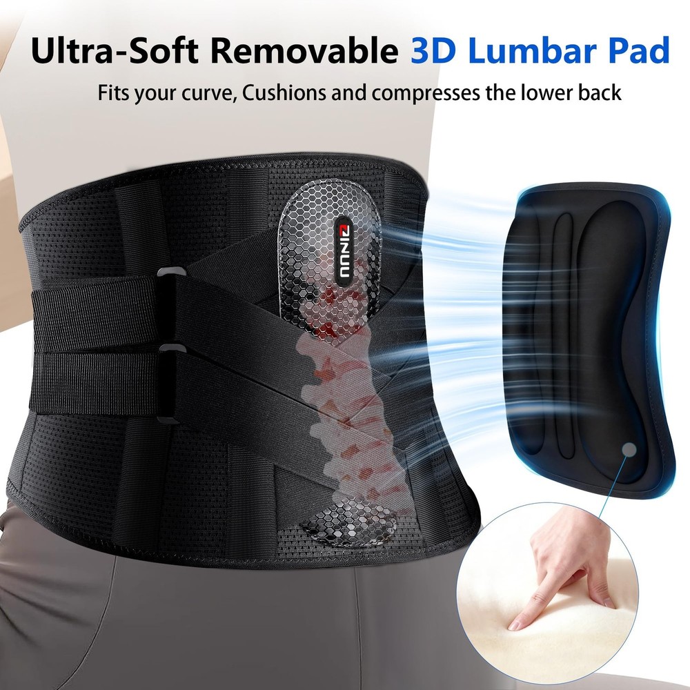 Back Brace for Lower Back Pain with 8X Powerful Bionic Support System, Back S...