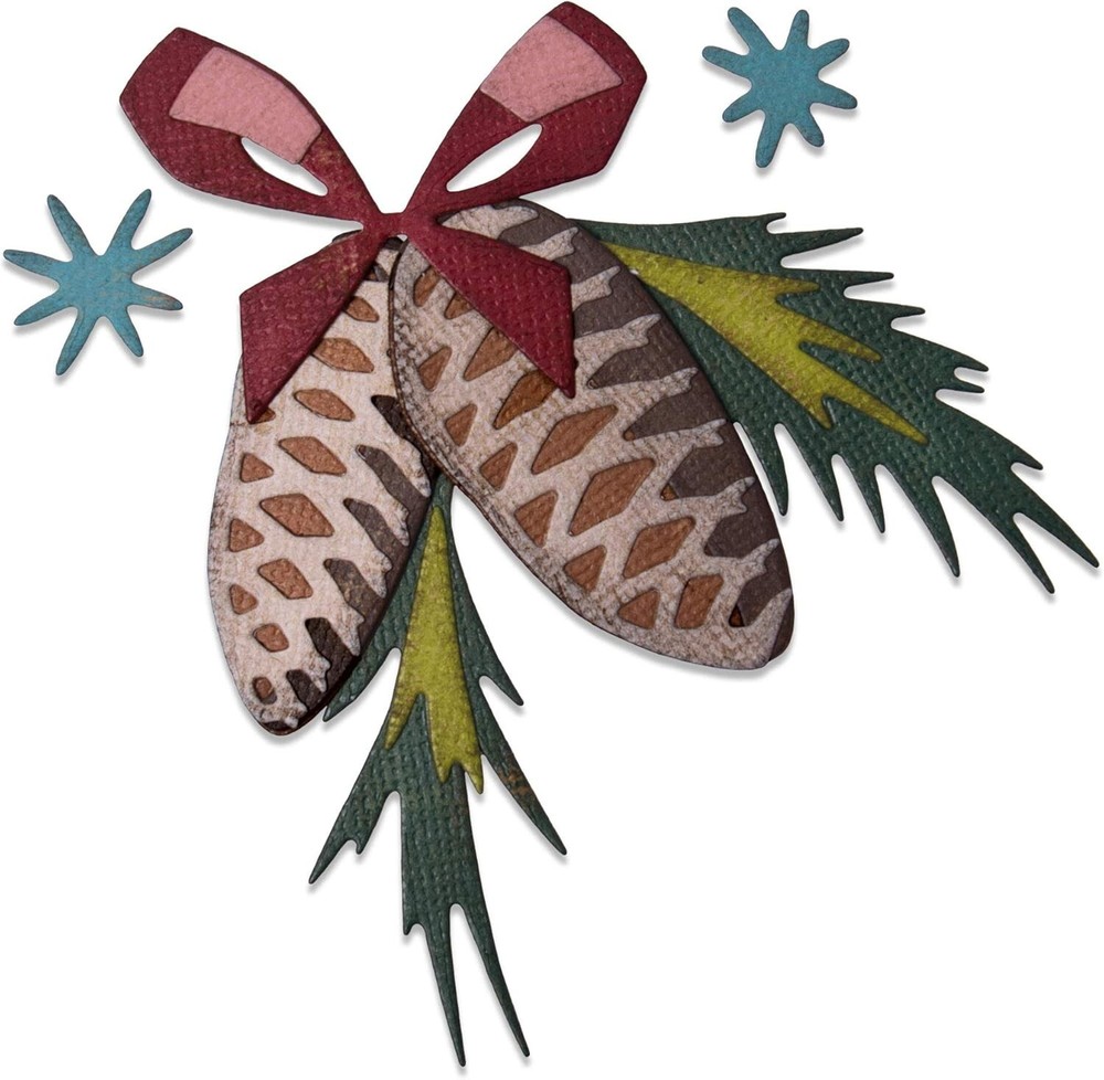 Sizzix Thinlits Tim Holtz Festive Trims Colorize Christmas Cutting Dies 664733