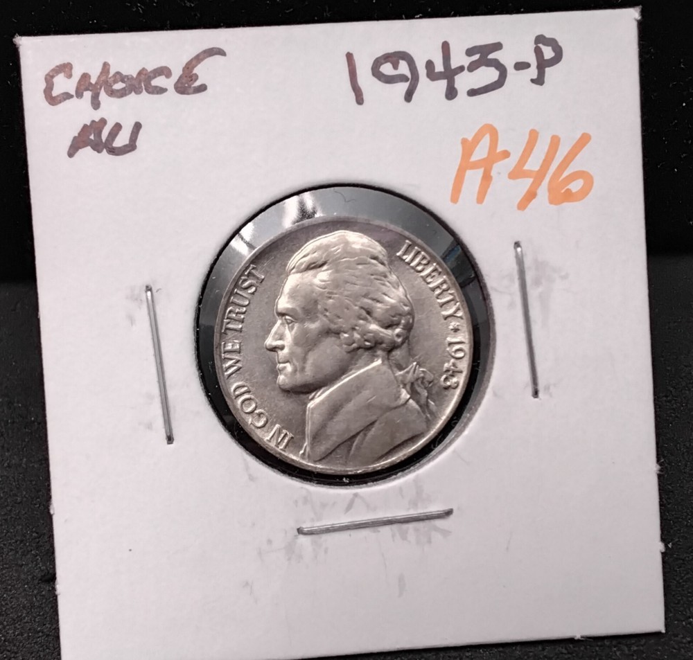 1943-P JEFFERSON SILVER NICKEL - CHOICE AU - A46