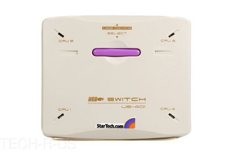 StarTech USB421 4-to-1 Manual USB Switch USB Bus Powered Compact Beige PC MAC