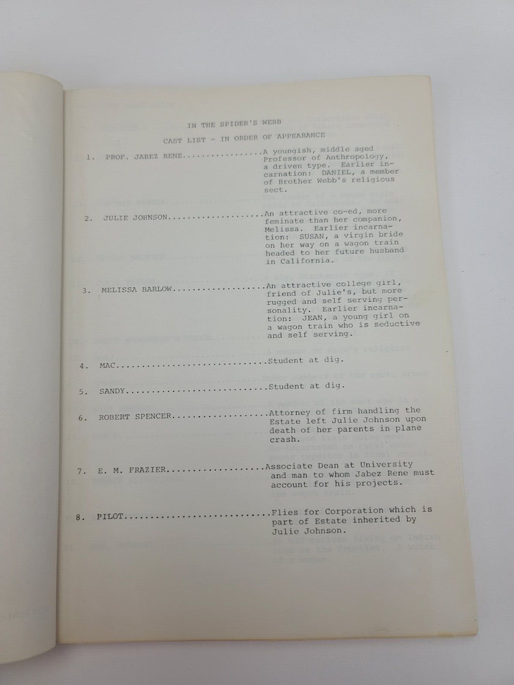 IN THE SPIDER'S WEB / Tom McGowan 1970's Unproduced Screenplay