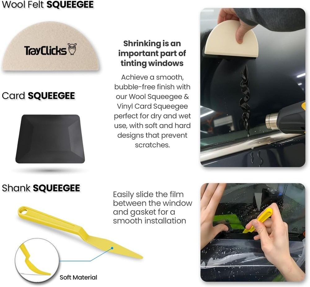 Car Wrapping Squeegee Window Tint Tool Kit Bulldozer Scrubber Paddle