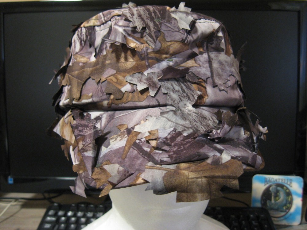 Lucky 7 Leafy Camo Cap Army Style Visor Bow Hunting Hat / Adjustable