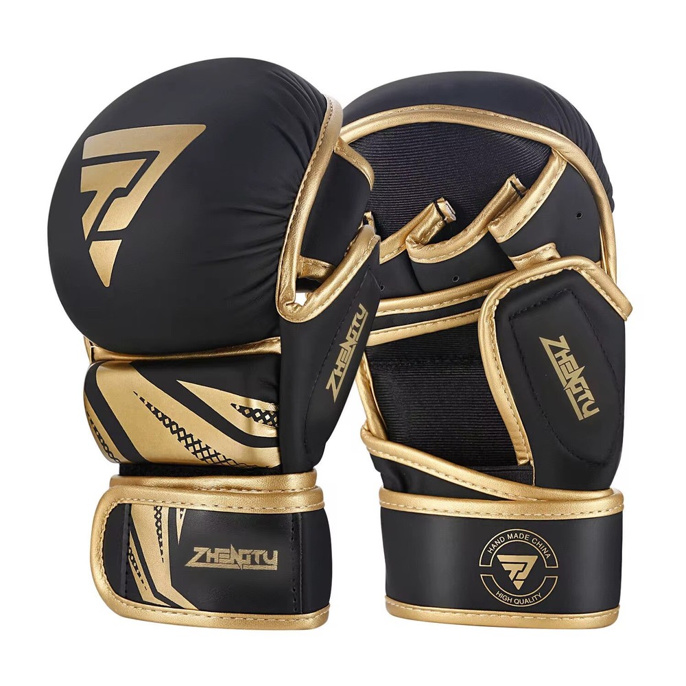 7 OZ MMA Training Gloves (Black & Gold)