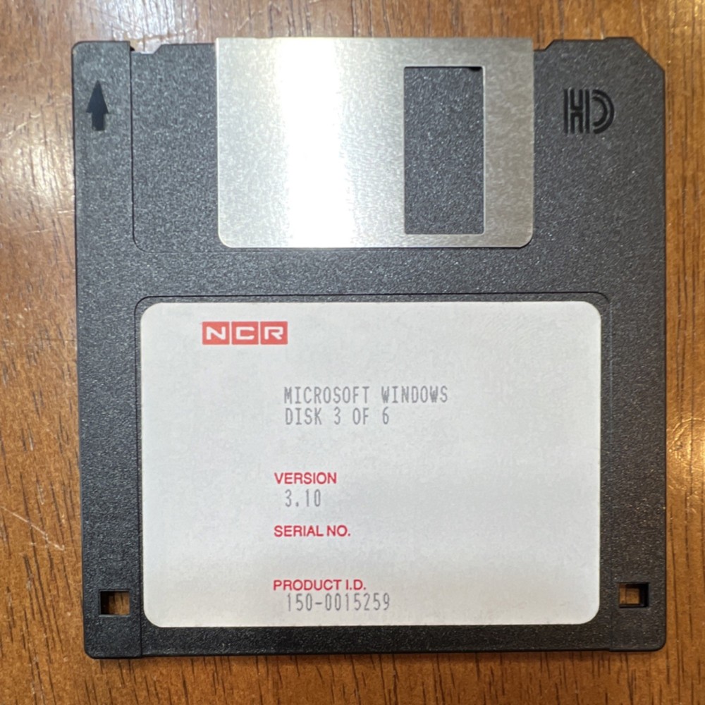 NCR Microsoft Windows 3.10 Floppy 3.5" Operating System 6 Disk Set English