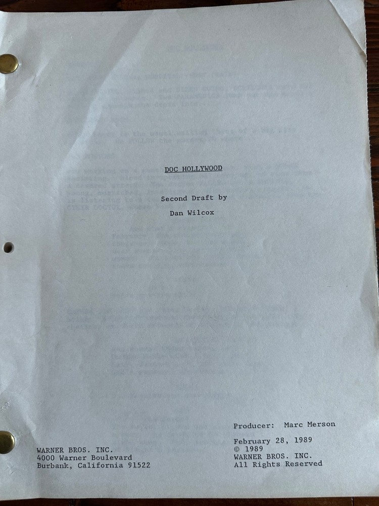DOC HOLLYWOOD MICHAEL J. FOX   MOVIE ORIGINAL SCREENPLAY SCRIPT