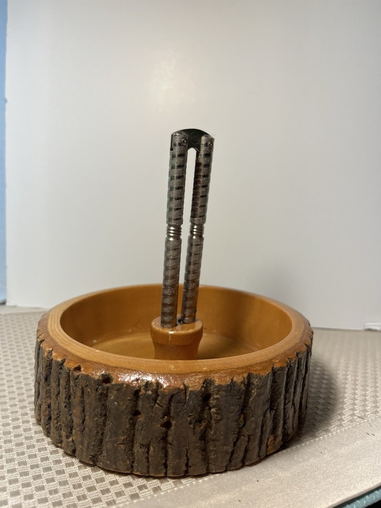Tree Bark Wood Nut Dish Nutcracker Live Edge