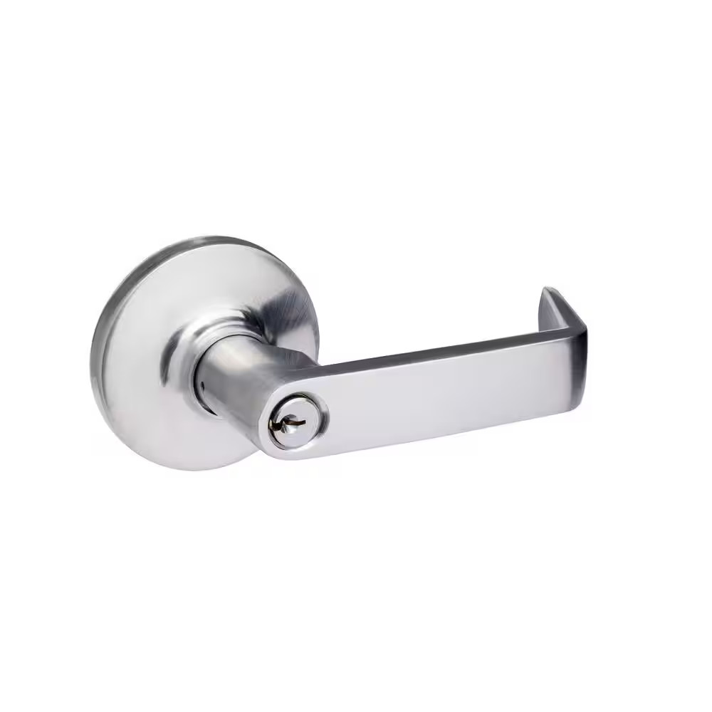 Storeroom Handle Lock Handle in Brushed Chrome
