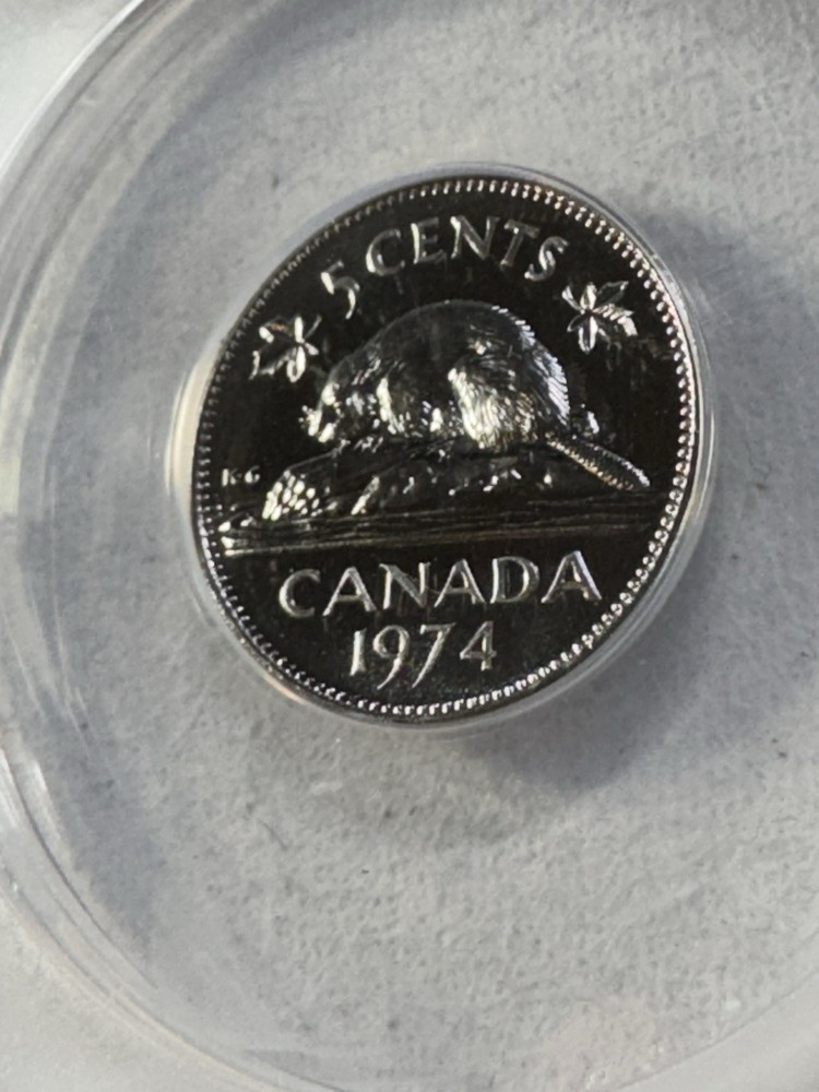 1974 Canada 5 Cents Proof Like Graded MS 68 by ANACS