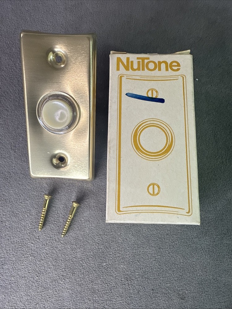 NuTone Push Button Lighted Pushbutton GOLD ANODIZED PB-6L NOS