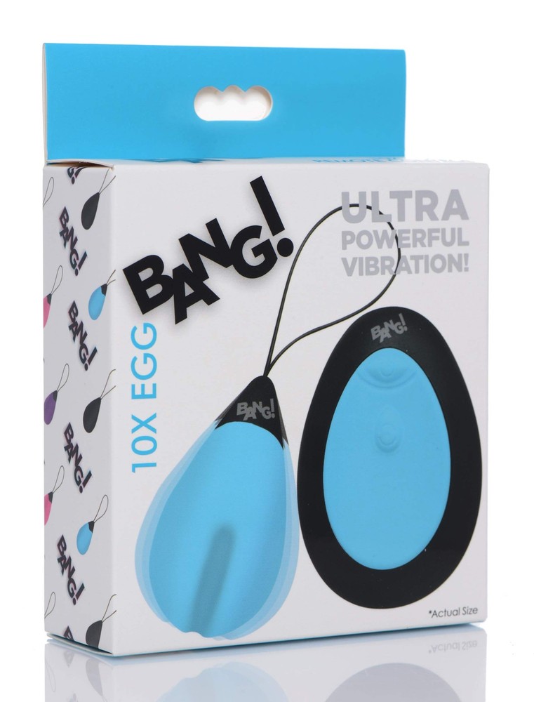 Bang! 10X Silicone Vibrating Egg - Blue