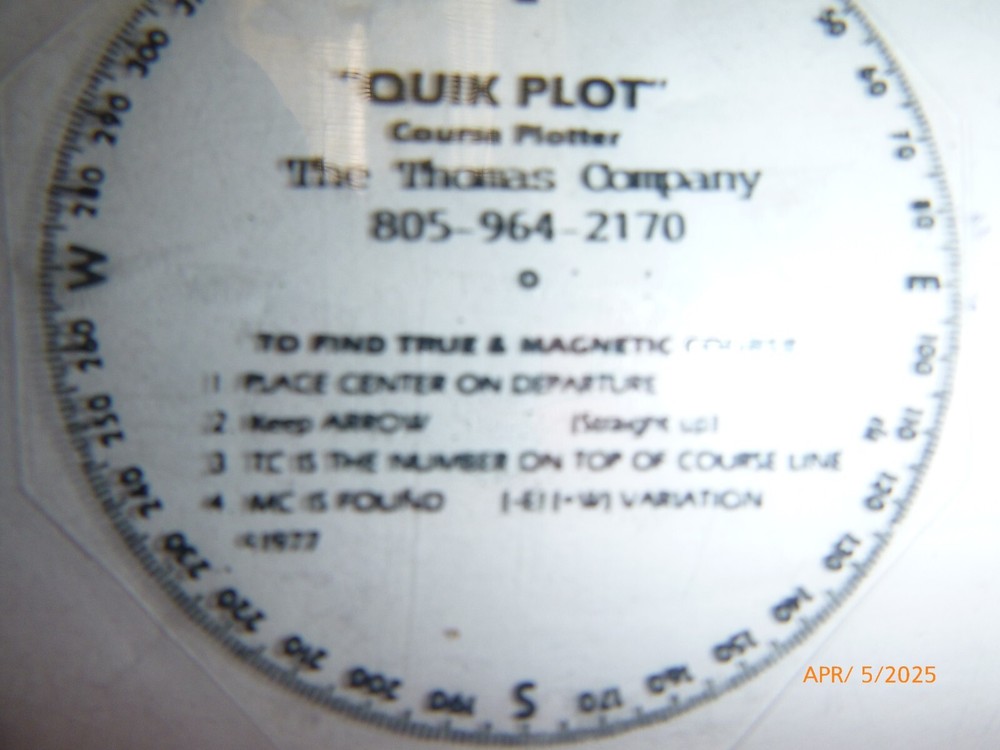 Thomas Company "Quick Plot" Aviation Course Plotter