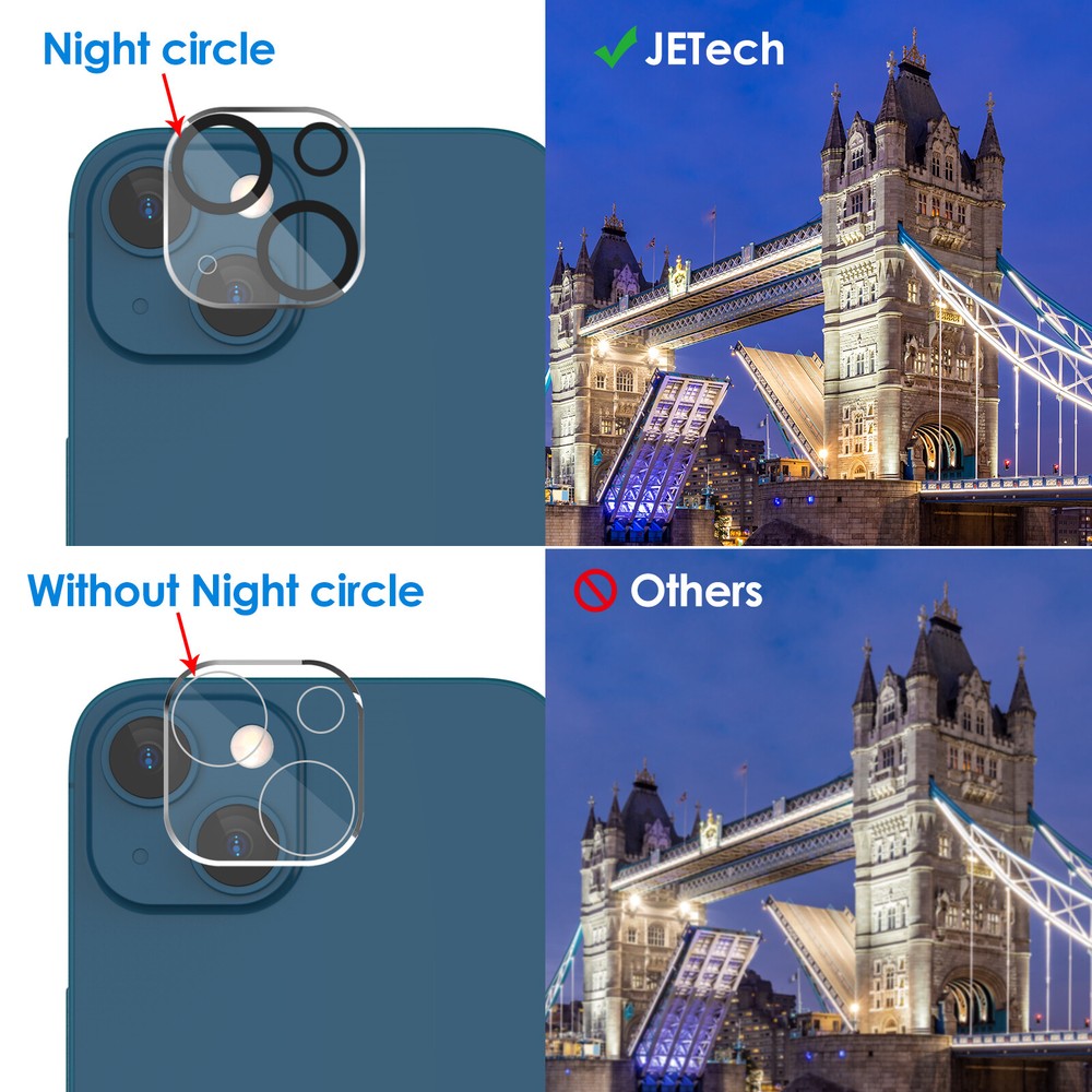 Screen Protector for iPhone 13 mini with Camera Lens Protector, 2-Pack Each