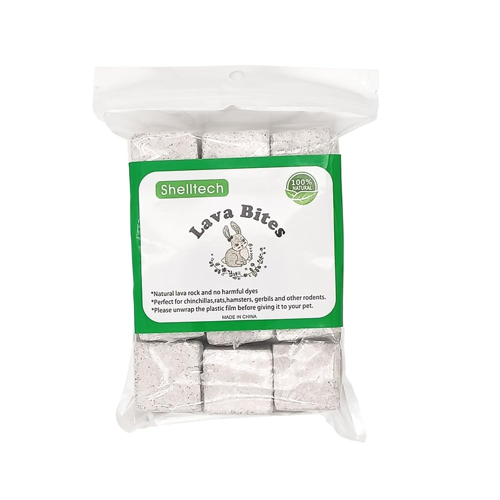 Shelltech 12 Pack Small Animal Lava Bites, 12 Pack-Square-Mini, natural color