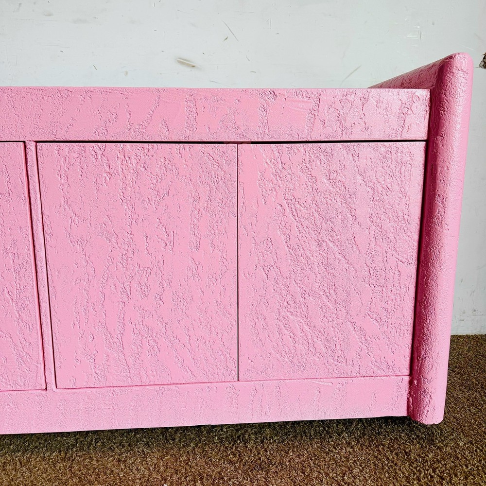 Postmodern Pink Stucco Finished Credenza