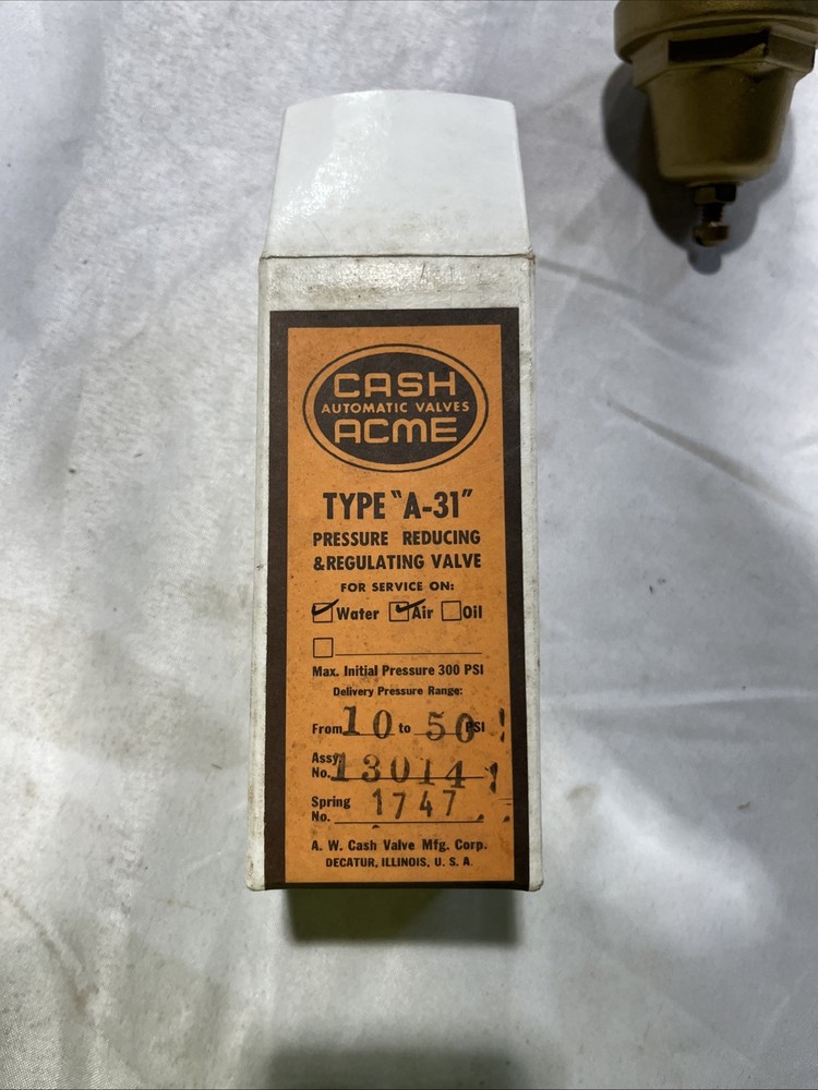 Cash Automatic Valves Acme Type A-31 Pressure Reducing Regulator