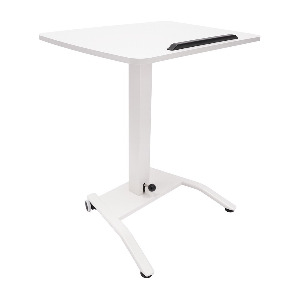 Adjustable Rolling Desk Rolling Podium Desk Standing Lifting Computer Desk White