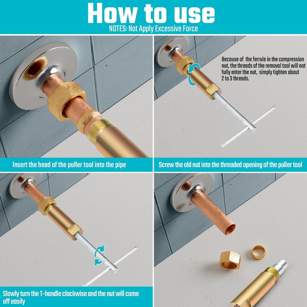 DURATECH Compression Sleeve Puller Tool, Ferrule for 1/2 ”...