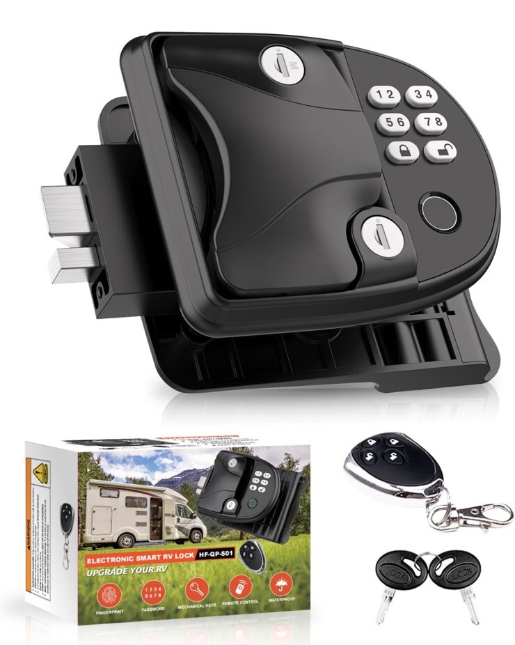RV Door Lock Replacement, RV Lock Keyless Entry w/Remote Fob Controller