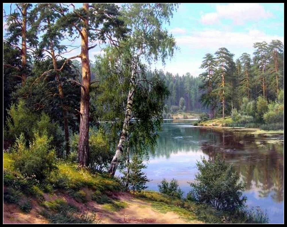 Chart Needlework DIY - Counted Cross Stitch Patterns - River Landscape 2