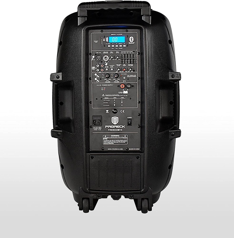 proreck Freedom 15 PA Speaker System Bluetooth Portable DJ Speaker