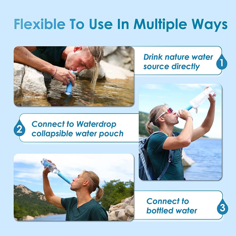 Waterdrop Gravity Water Filter Straw, Camping Water Filtration System