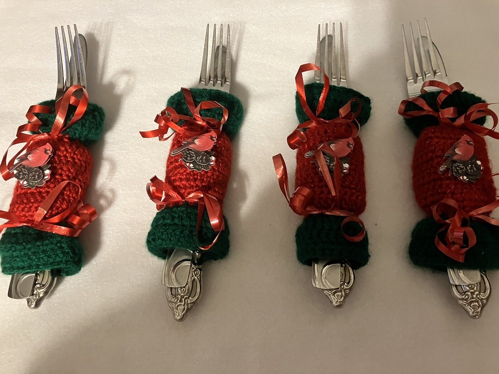 Handmade Christmas Silverware Holders