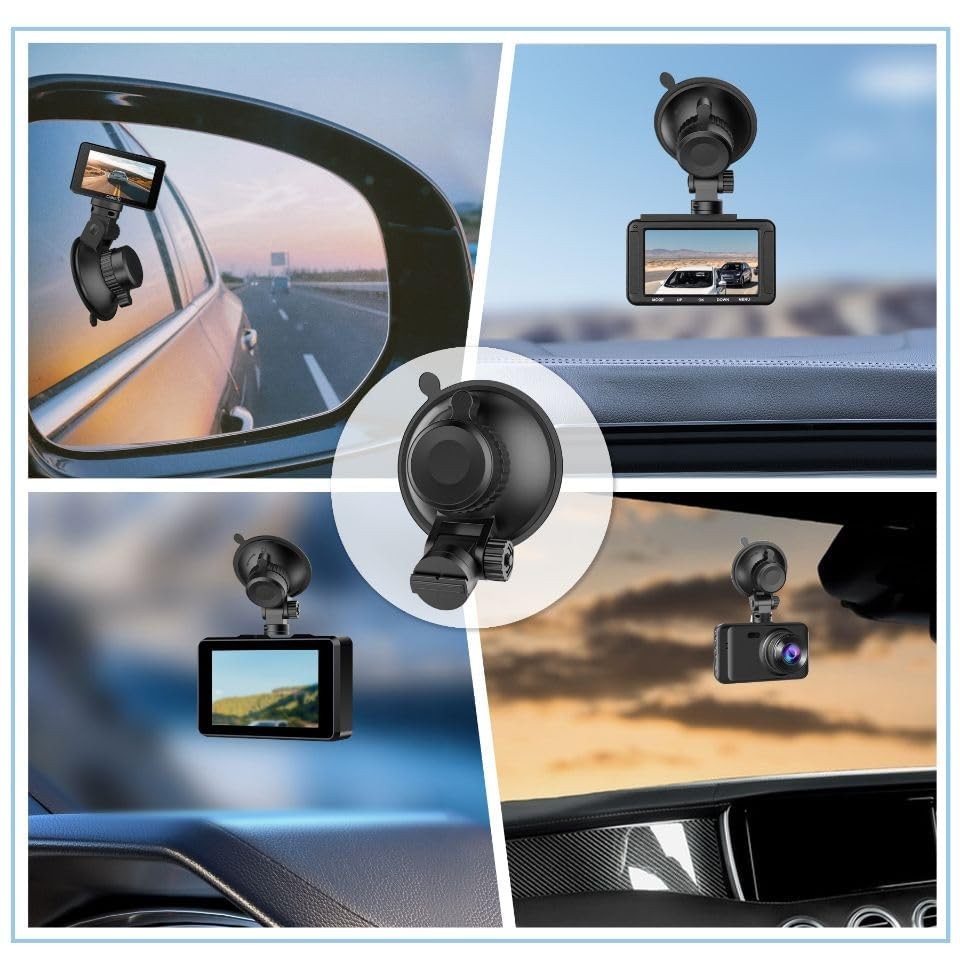 LIUFACAI Dash Cam Mount, Suction Cup Windshield Black