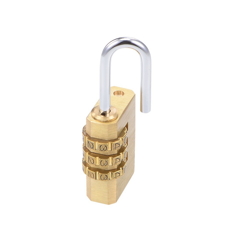 3 Digit Combination Padlock Brass Locks 3mm Shackle Diameter 2Pcs