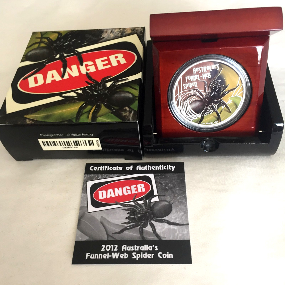 Deadly and Dangerous - Funnel Web Spider 2012 1oz Silver Proof Coin